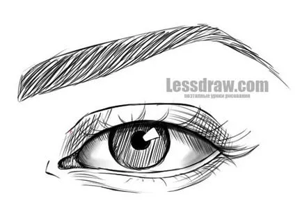 Hogyan kell felhívni a szem ceruza szakaszosan, lessdraw