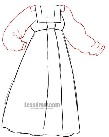 Hogyan kell felhívni a magyar nyári ruhát, lessdraw (sundress) Hogyan kell felhívni a magyar sundress, lessdraw