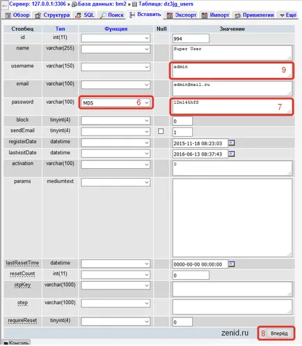 Hogyan változtassuk meg a jelszót, és jelentkezzen be, hogy az admin joomla
