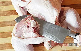 Hogyan helyesen vágni a csirkét részek - lépésről lépésre fotó recept (recept) Hogyan helyesen vágni a csirkét részek - lépésről lépésre recept fotók
