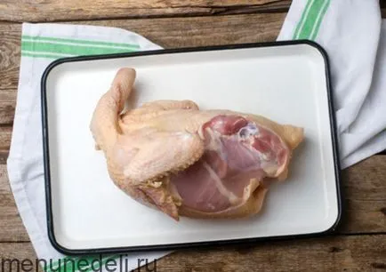 Hogyan lehet csökkenteni a csirke - recept lépésről lépésre fotók (a) Hogyan lehet csökkenteni a csirke - recept lépésről lépésre fotók