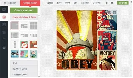 Hogyan készítsünk egy kollázs fényképek online