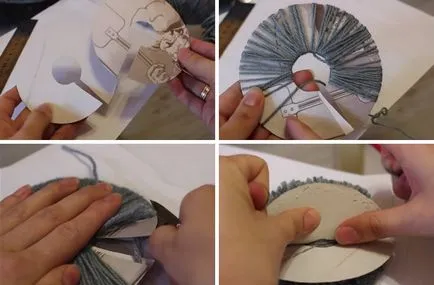 Hogyan készítsünk egy pom-pom a kalapot szőrme és cérna meg a kezét