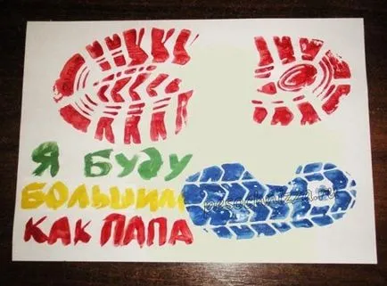 Hogyan készítsünk egy üdvözlőlapot Apa születésnapjára kezével