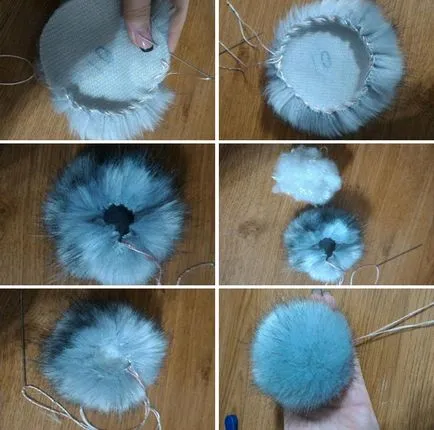 Hogyan készítsünk egy pom-pom a kalapot szőrme és cérna meg a kezét