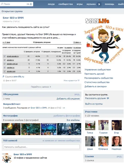 Hogyan készítsünk egy menüt a wiki-csoport vkontakte blog SMM specialista