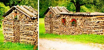 Amint szeres hasítjuk drovnitsu ritmust, és vágjuk, és képileg ágy (hajtogatott köteg) Hogyan lehet hajtani tűzifa drovnitsu ütemet, és finomra vágjuk, így festői tesz
