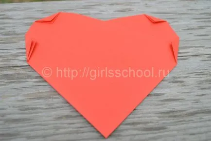 Hogyan Fold Paper Heart egyszerű origami szív, leányiskola (szív) Hogyan Fold Paper Heart egyszerű origami szív, lányok iskolába
