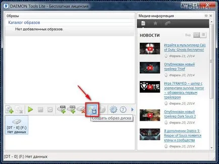 Hogyan hozzunk létre egy képet a Daemon Tools