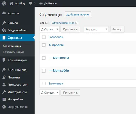 Hogyan hozzunk létre oldalak wordpress a hierarchia és sablonok