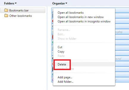Hogyan lehet törölni a könyvjelzőket a Google Chrome
