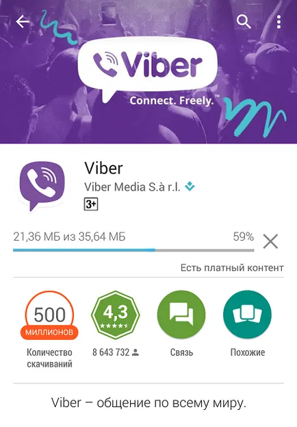 Hogyan telepítsük VIBER android telefon