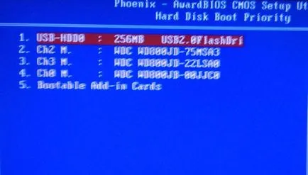 Hogyan kell beállítani a boot flash meghajtót a régi és a modern változatai a BIOS