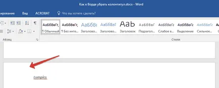 Hogyan lehet eltávolítani a lábléc Word