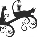 Cool stencil, fali dekoráció - cat (nyávog kiválasztás) (a falak) Cool stencil, fali dekoráció - cat (nyávog választás)