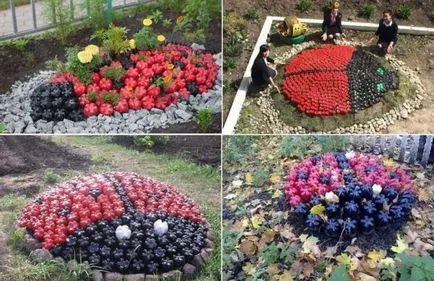 Virágágyások és a virágágyások műanyag palackok, egy fotó kollekcióban (fotók) Virágágyások és a virágágyások műanyag palackok, fotó kollekcióban