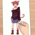 Gyönyörű képek anime macska (ceruza rajzok), a helyszínen „bögre”