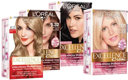 Festés „L'Oreal ekselans” színpaletta