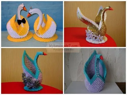 Swan papírból, hogyan lehet a saját kezét