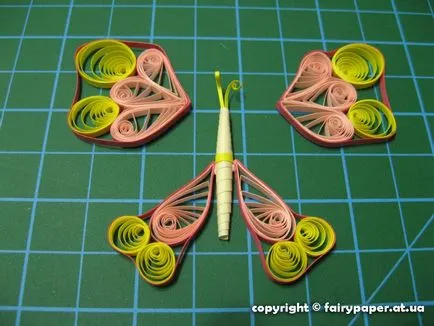 Quilling pillangó mester osztály diagram és fotók kezdőknek