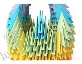 Origami hattyú kifogyott a papír - létrehozását hattyú ki háromszög modulok