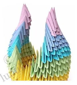 Origami hattyú kifogyott a papír - létrehozását hattyú ki háromszög modulok