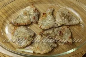 Hússzeleteket burgonyával kemencében recept egy fotót a sertéshús