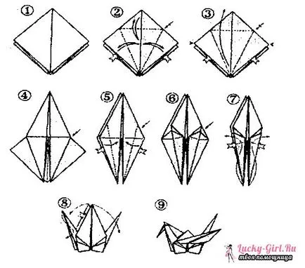 Origami papír madár