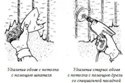 A mennyezet festésére kezét előkészítő munka, lépésről lépésre