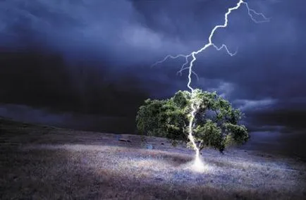 Következményei a villámcsapás egy személy (férfi) Következményei a villámcsapás, az emberi