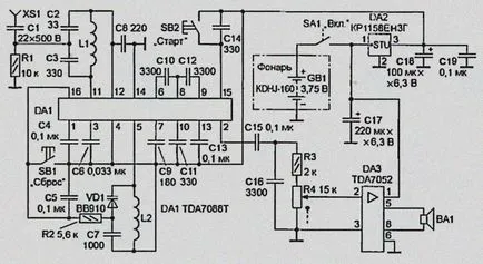 Egyszerű fm vevő kezét a chip tda7088