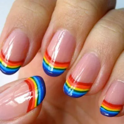 Rainbow manikűr képek és videó a teremtés lakk gél (a gél lakk) Rainbow manikűr képek és videó az alkotás lakk gél