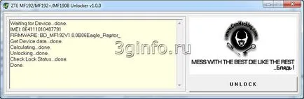 Unlock (unlock) modem ZTE mf192 MTS és a Beeline