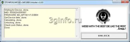 Unlock (unlock) modem ZTE mf192 MTS és a Beeline