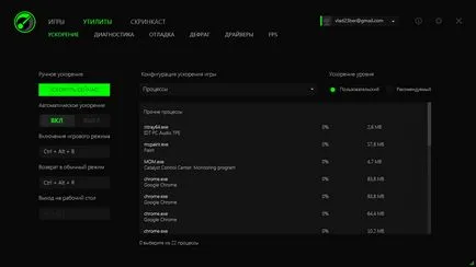 Razer Game Booster - felülvizsgálatát és módosítását a fő jellemzői