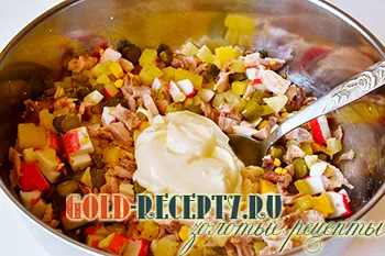 Saláta Tarisznyarák 4 vényköteles ünnepi asztal (recept) Saláta Tarisznyarák 4 vényköteles egy ünnepi asztalra
