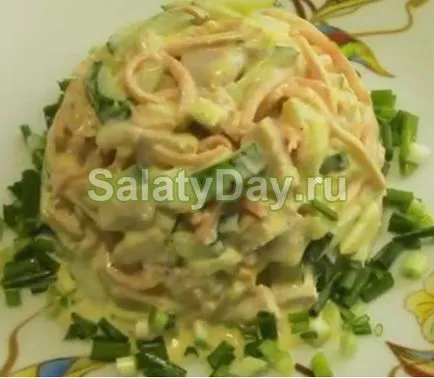 Koreai saláta sárgarépa és a csirke - fűszeres hideg előétel recept fotókkal és videó