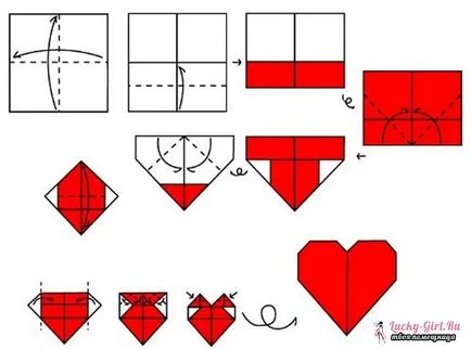 szív origami