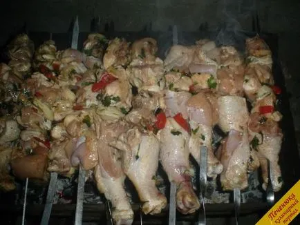 Nyárs csirke pácolt 20 percig (Step recept fotó) (nyárs) Skewers pácolt csirkemellfilé 20 percig (lépésről lépésre recept fotókkal)