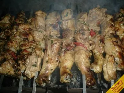 Nyárs csirke pácolt 20 percig (Step recept fotó) (nyárs) Skewers pácolt csirkemellfilé 20 percig (lépésről lépésre recept fotókkal)