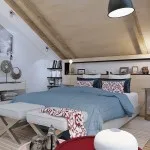 Hálószoba a tetőtérben szokatlan ötleteket, design, fotók enteriőrök (fotó) Hálószoba a tetőtérben szokatlan ötleteket, design, belső képek