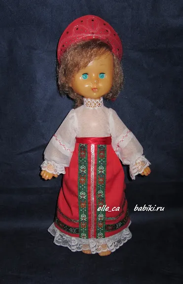 Létrehozása a népviselet a játék baba saját kezűleg (kokoshnik) Létrehozása a népviselet a játék baba saját kezűleg