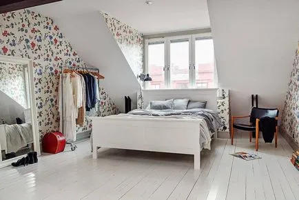 Hálószoba a tetőtérben szokatlan ötleteket, design, fotók enteriőrök (tervezés) Hálószoba a tetőtérben szokatlan ötleteket, design, belső képek