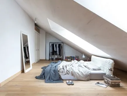 Hálószoba a tetőtérben szokatlan ötleteket, design, fotók enteriőrök (fotó) Hálószoba a tetőtérben szokatlan ötleteket, design, belső képek