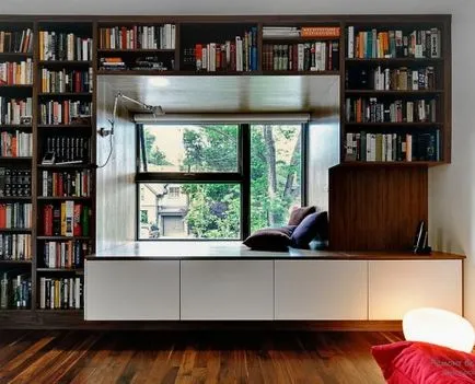 A modern design az ablakok a nappali, egy szoba két vagy három nagy és a kis ablakok (Design nappali ablaka) A modern design az ablakok a nappali, egy szoba két vagy három nagy és a kis ablakok
