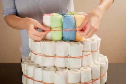 Cake pelenkák kezük (lány, fiú) lépésről lépésre fotók, mesterkurzus