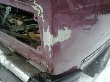 Távolítsuk el a horpadás a hátsó sárvédő VAZ 2105, ▼ az üzemmód ▼