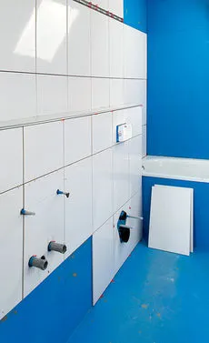 Szóló, a csempe a fürdőszobában a kezüket fotó, videó használati