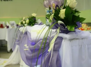 Dekoráció a terem az esküvő színes ötletek, képek és árak csak tájékoztató jellegűek
