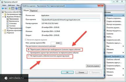 Eseménynapló Windows 7, hogyan kell használni és tisztítás